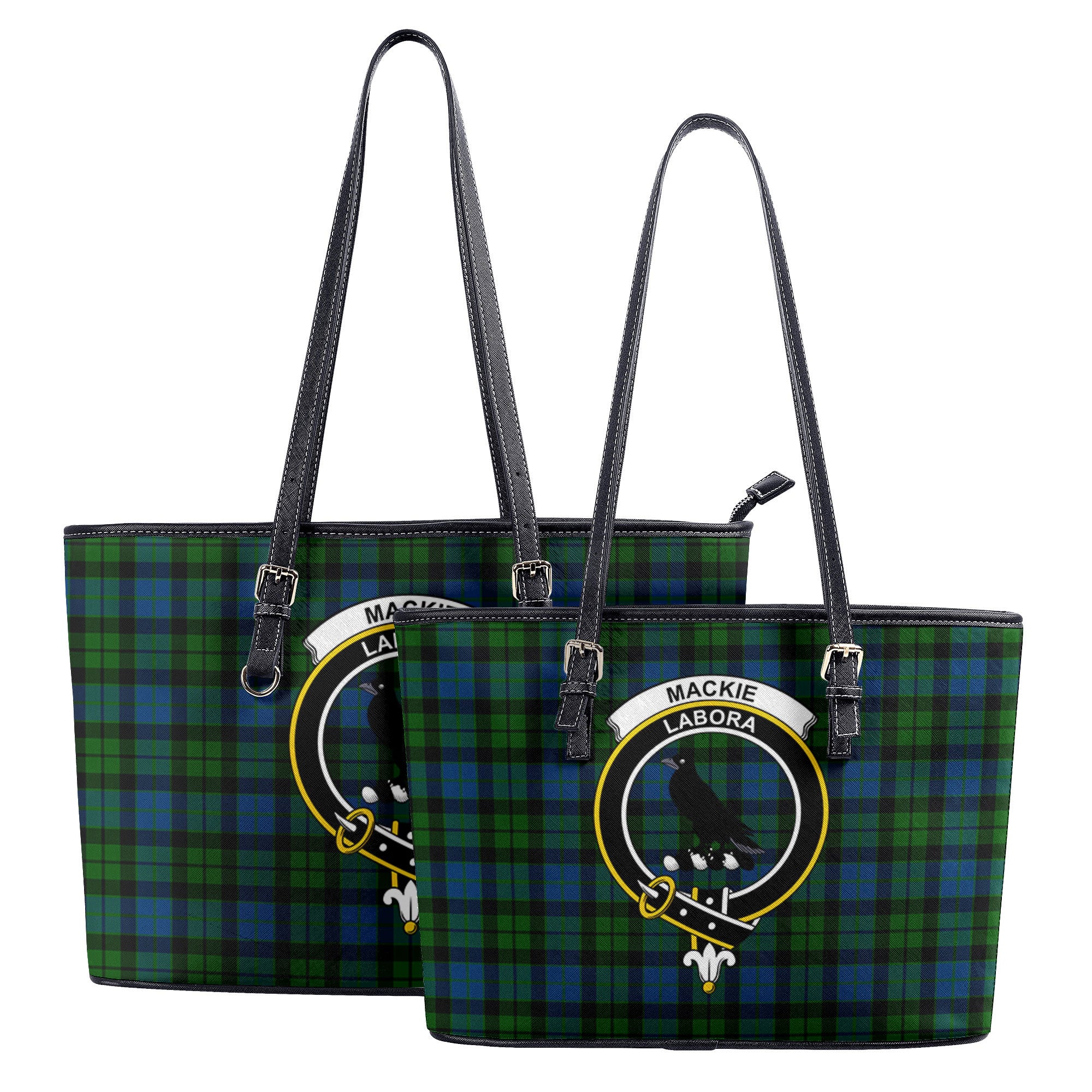 MacKie Tartan Crest Leather Tote Bag