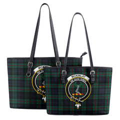 McKinlay Modern Tartan Crest Leather Tote Bag