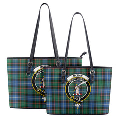 McRae Hunting Ancient Tartan Crest Leather Tote Bag
