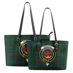 Moncrief Of Atholl Tartan Crest Leather Tote Bag