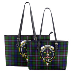 Russell Modern Tartan Crest Leather Tote Bag