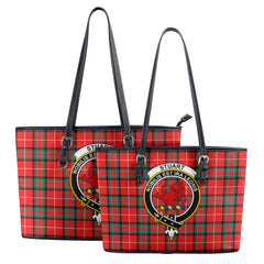 Stuart of Bute Tartan Crest Leather Tote Bag