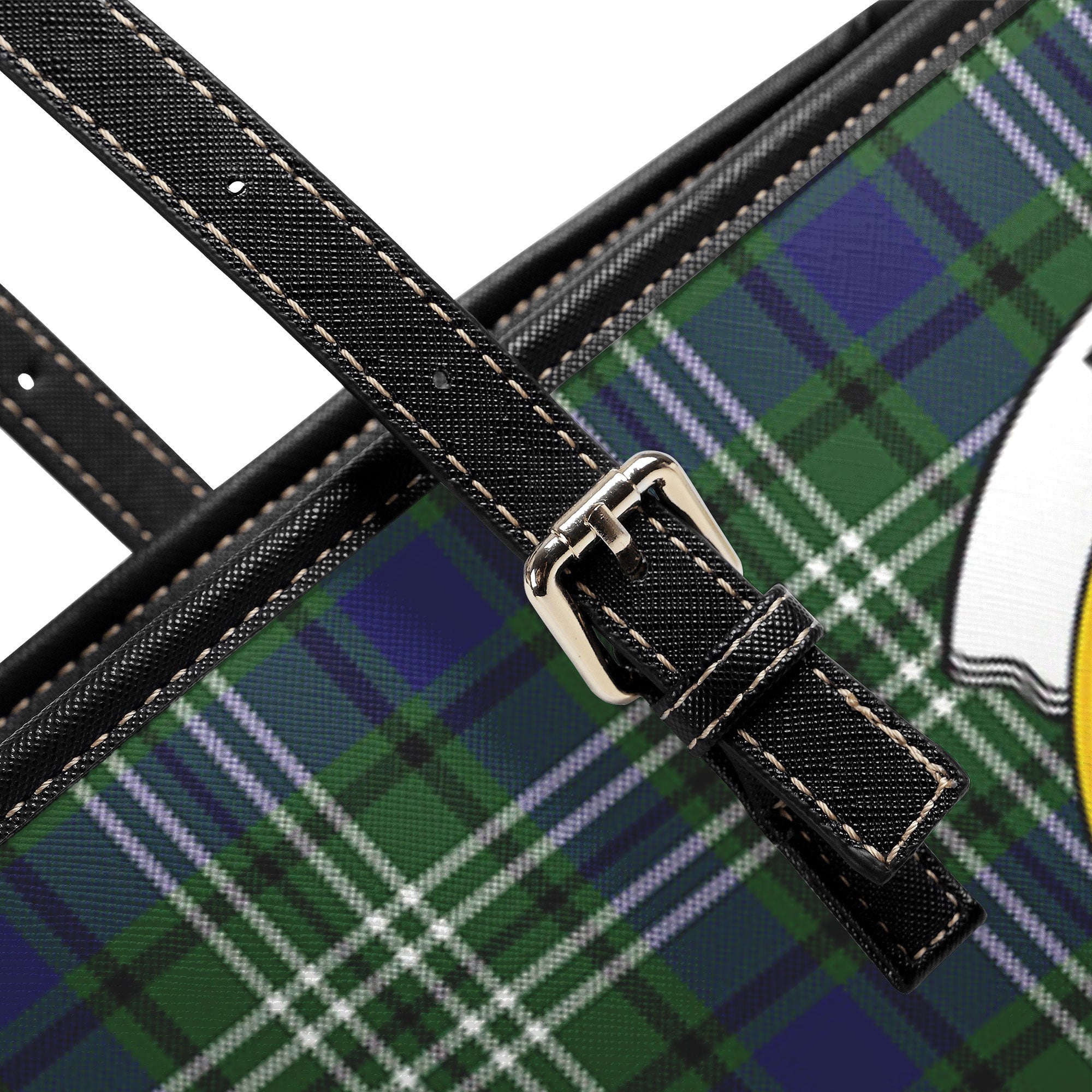 Blyth Tartan Crest Leather Tote Bag