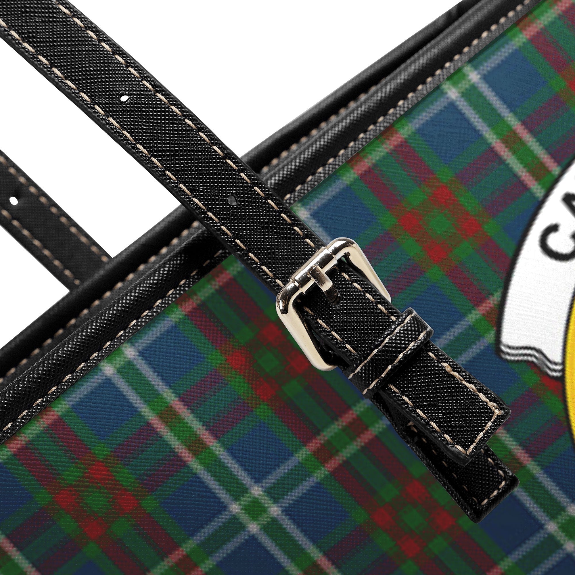 Cathcart Tartan Crest Leather Tote Bag