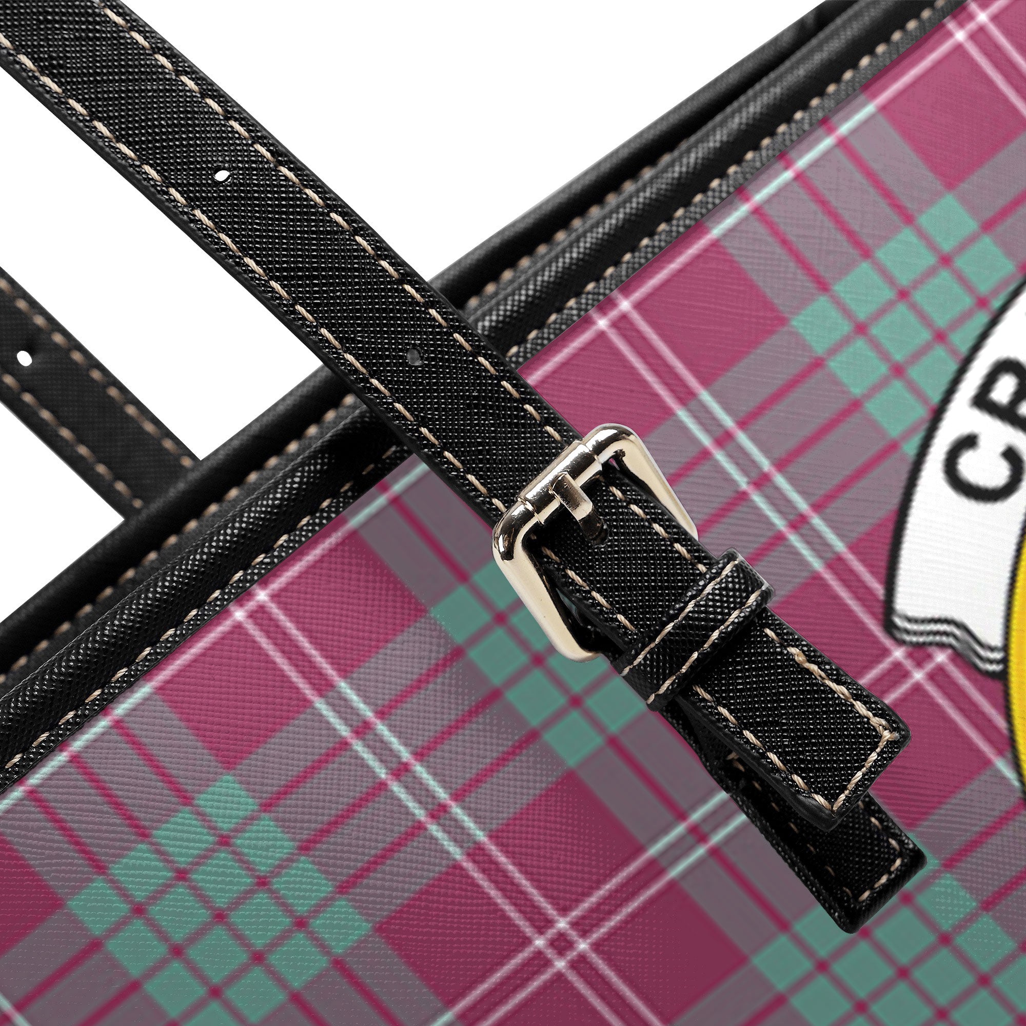 Crawford Ancient Tartan Crest Leather Tote Bag