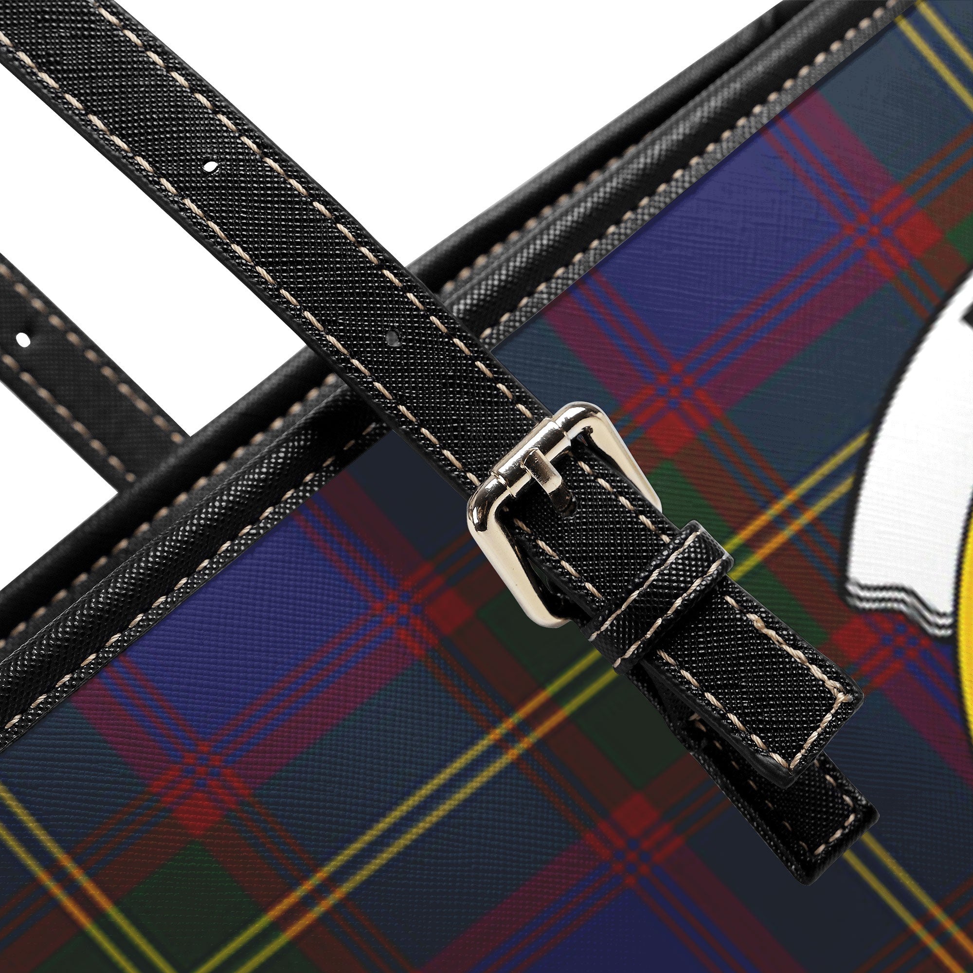 Durie Tartan Crest Leather Tote Bag
