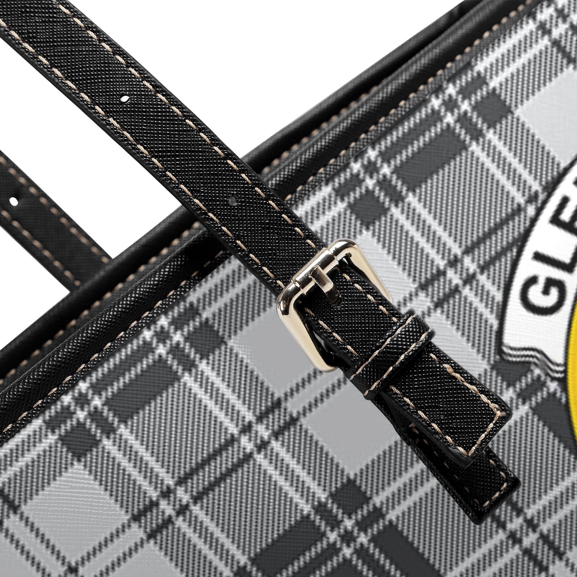 Glendinning Tartan Crest Leather Tote Bag
