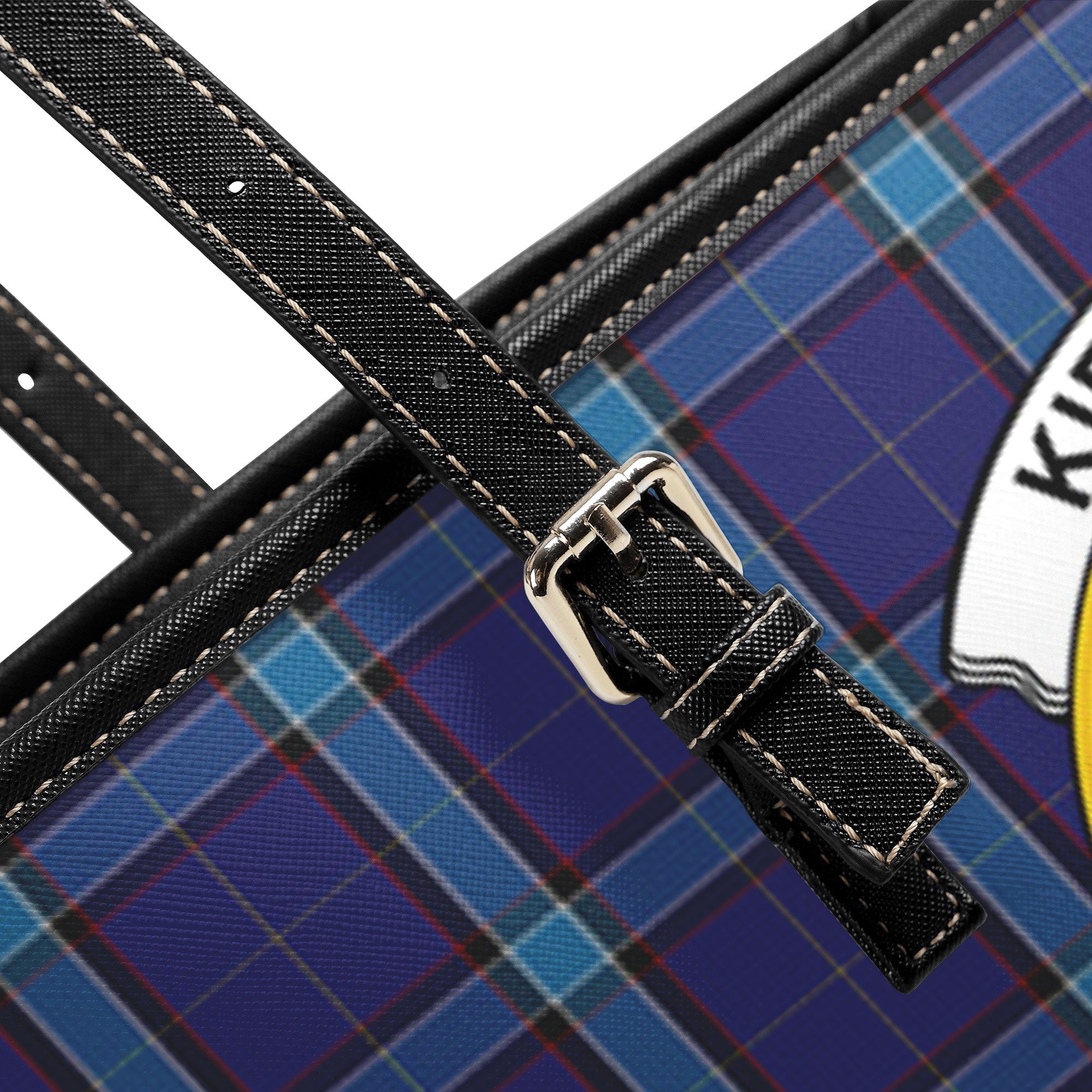 Kirkcaldy Tartan Crest Leather Tote Bag