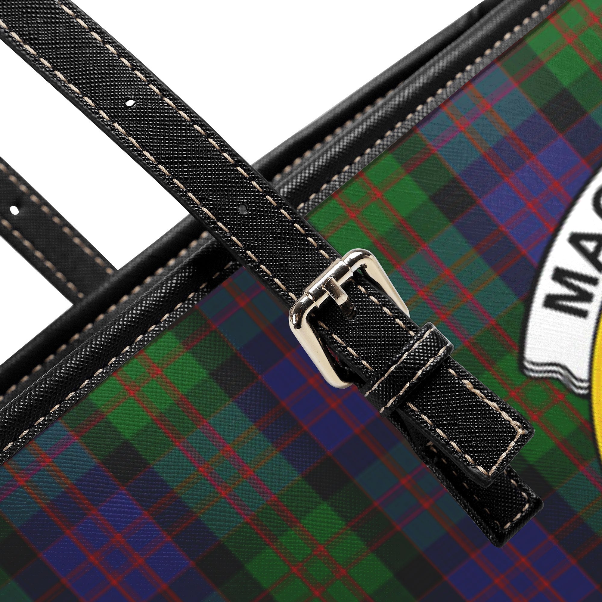 MacDonald Tartan Crest Leather Tote Bag