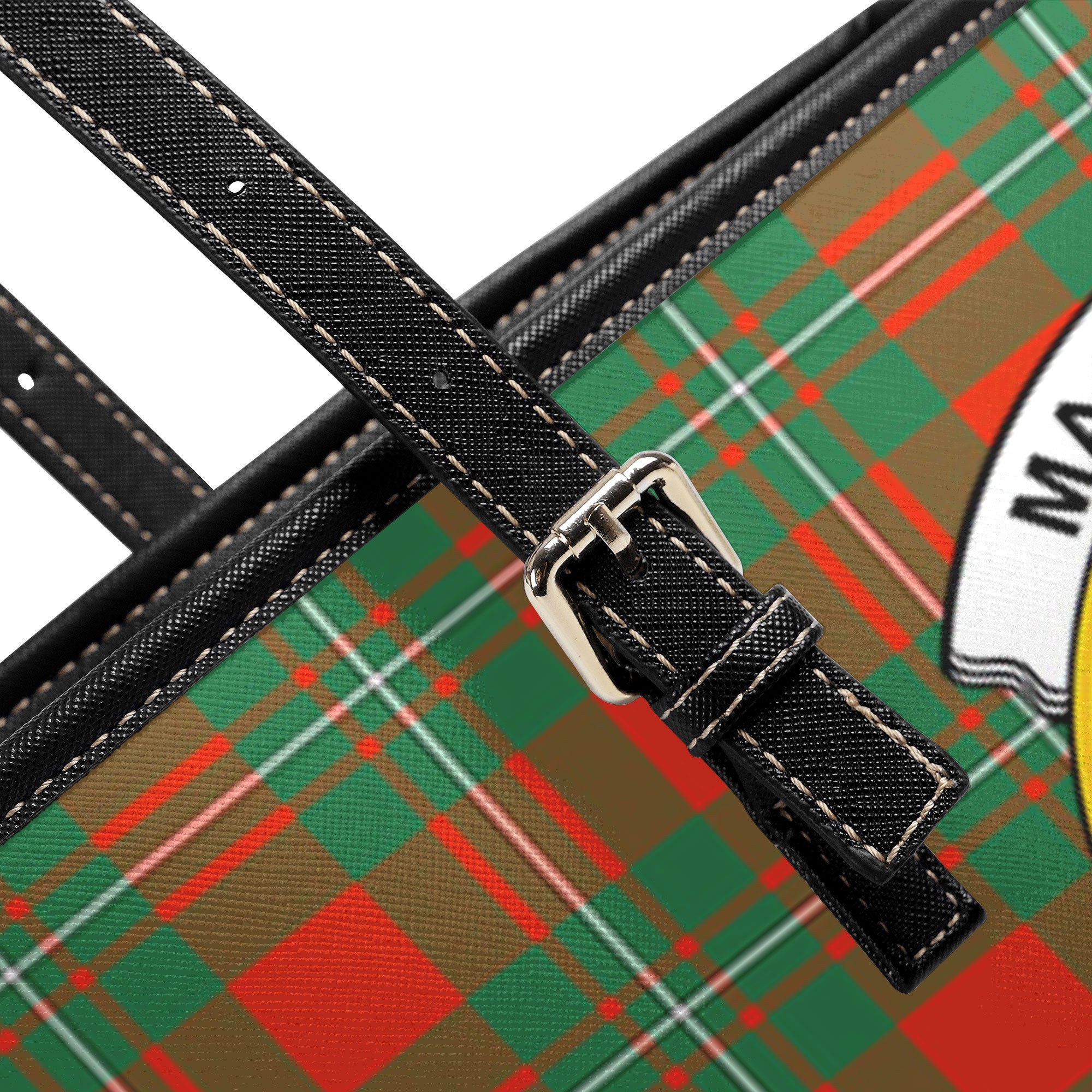 MacGregor Ancient Tartan Crest Leather Tote Bag