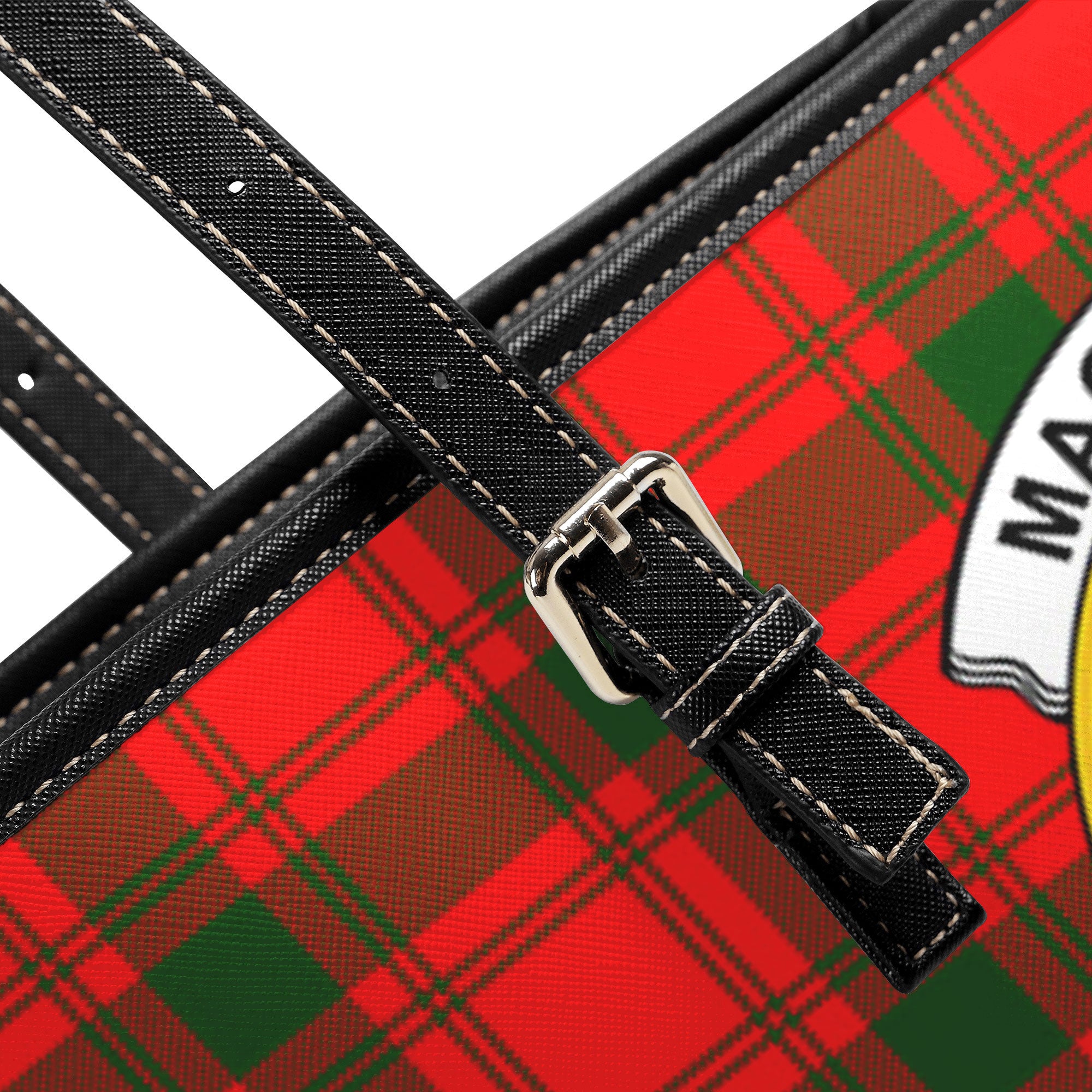 MacQuarrie Tartan Crest Leather Tote Bag
