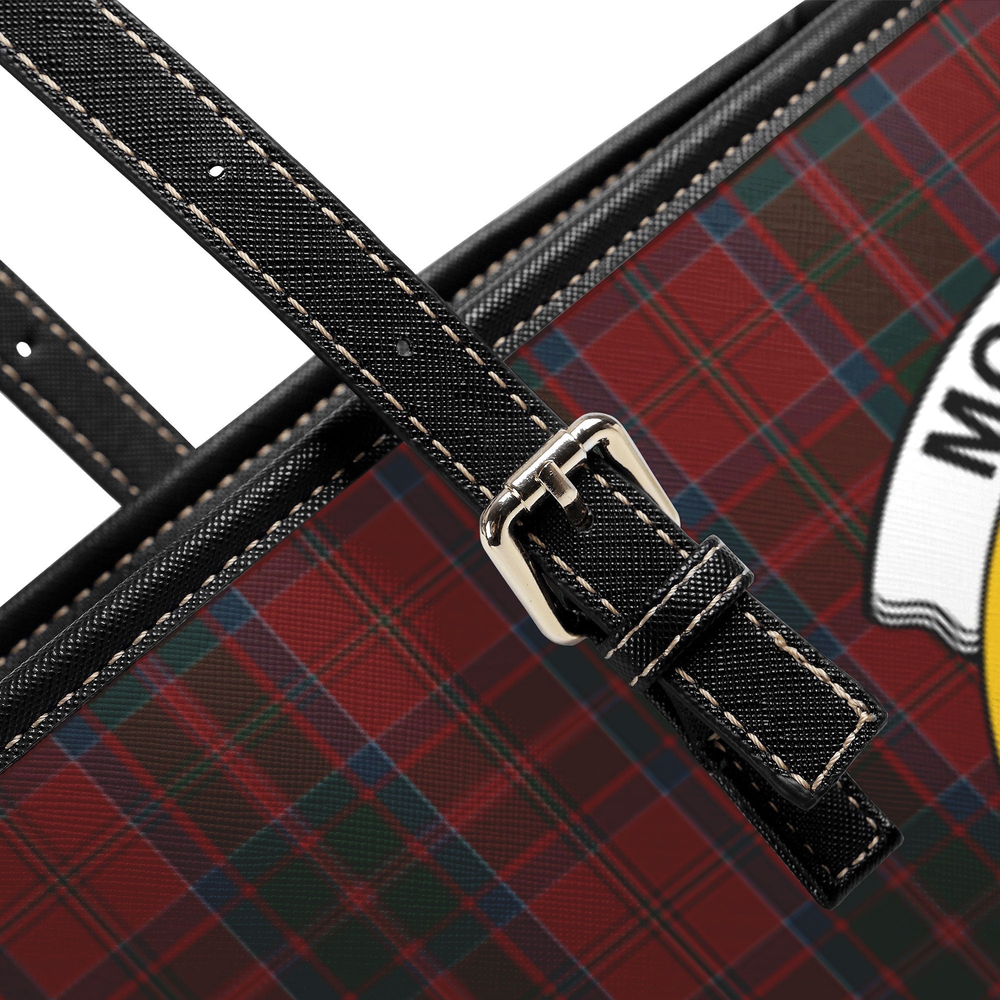 McDonald of Glencoe Tartan Crest Leather Tote Bag