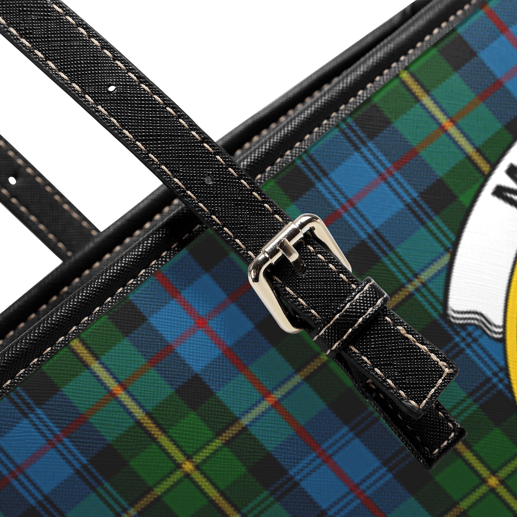 McLeod of Skye Tartan Crest Leather Tote Bag