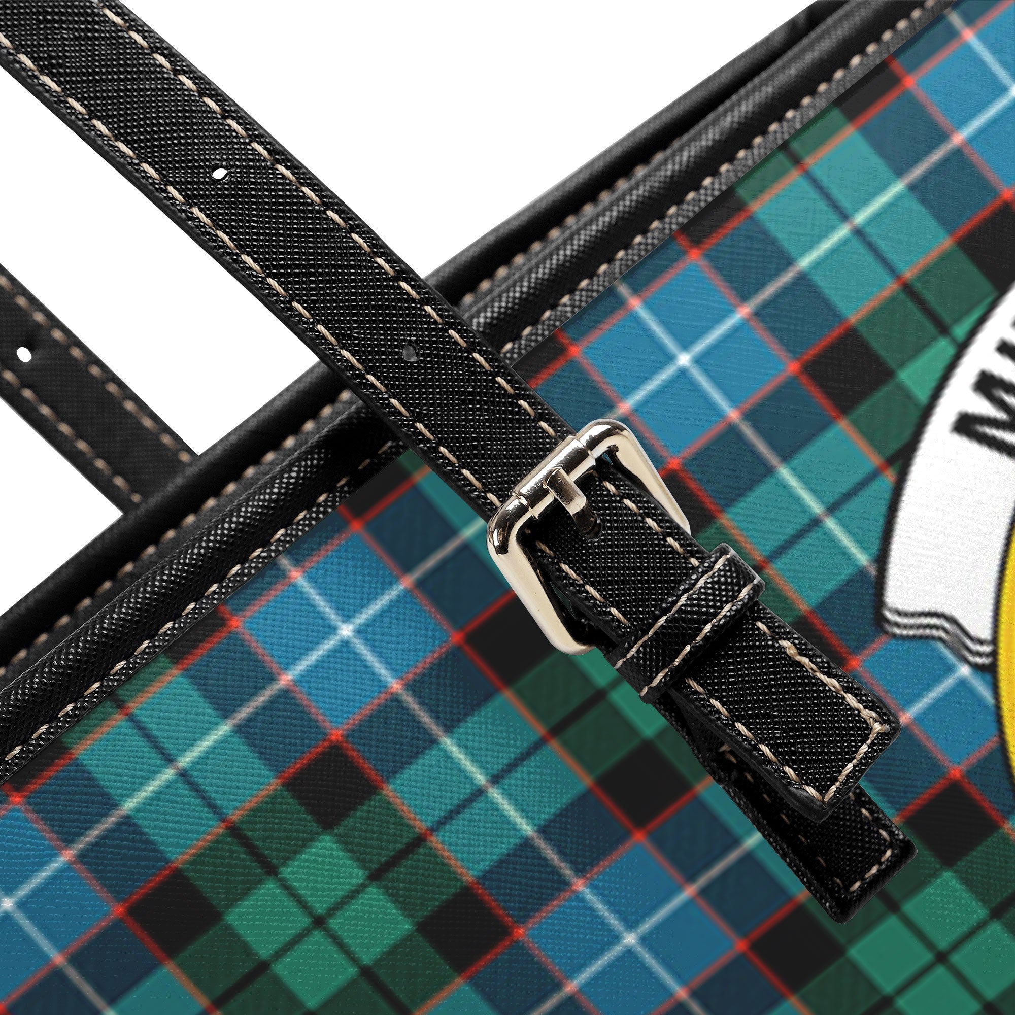 Mitchell Ancient Tartan Crest Leather Tote Bag