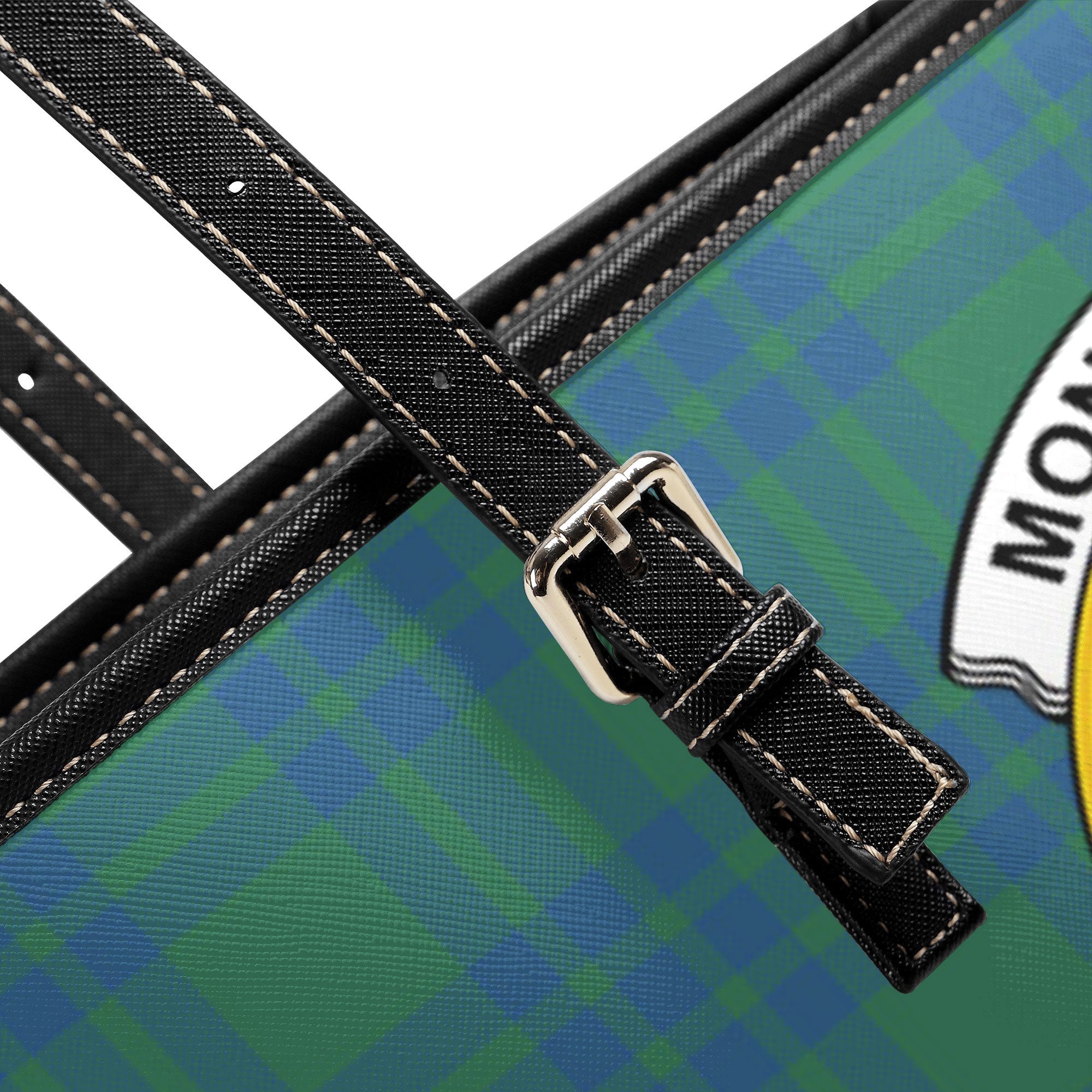 Montgomery Ancient Tartan Crest Leather Tote Bag