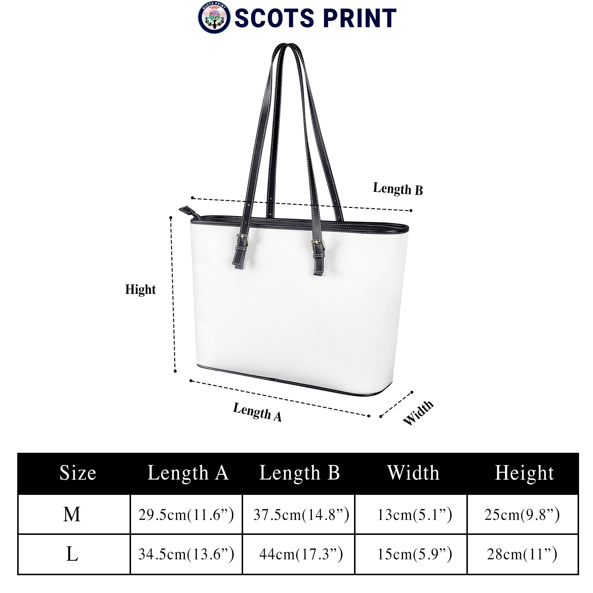 Baillie Ancient Tartan Crest Leather Tote Bag