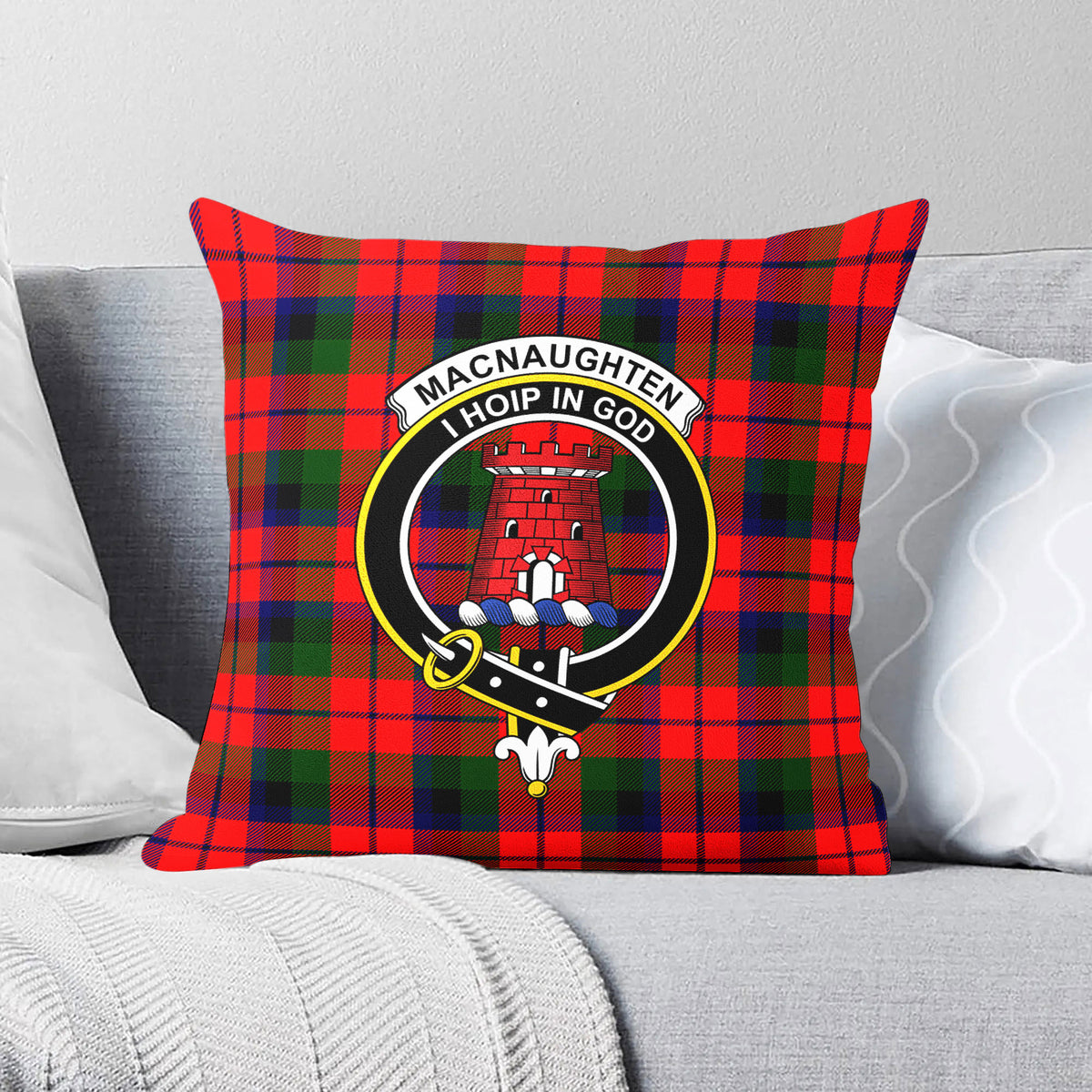 MacNaughten Tartan Crest Pillow Cover