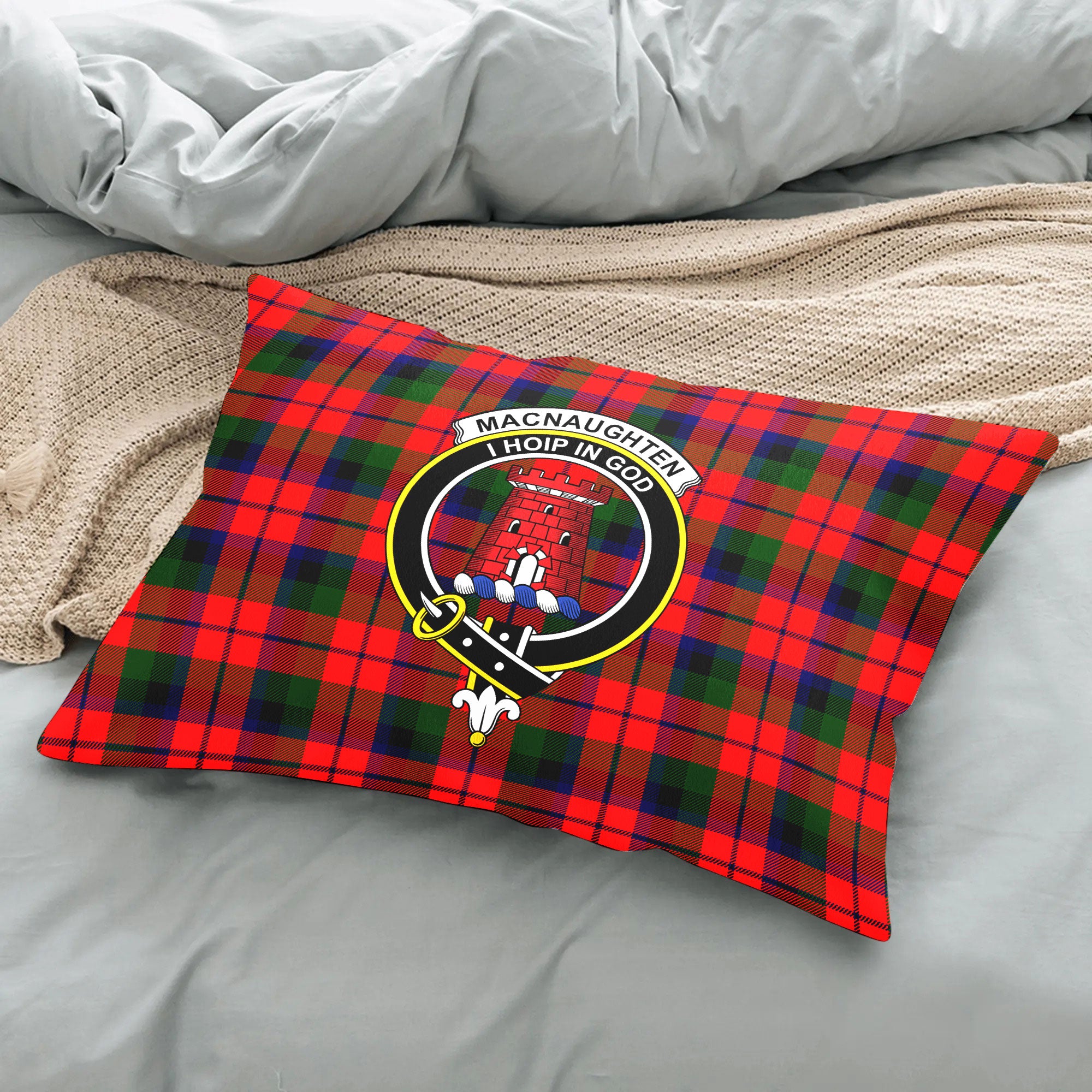 MacNaughten Tartan Crest Pillow Cover