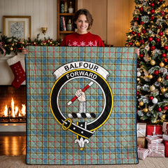 Balfour Blue Tartan Crest Quilt