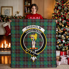 Chisholm Hunting Ancient Tartan Crest Quilt