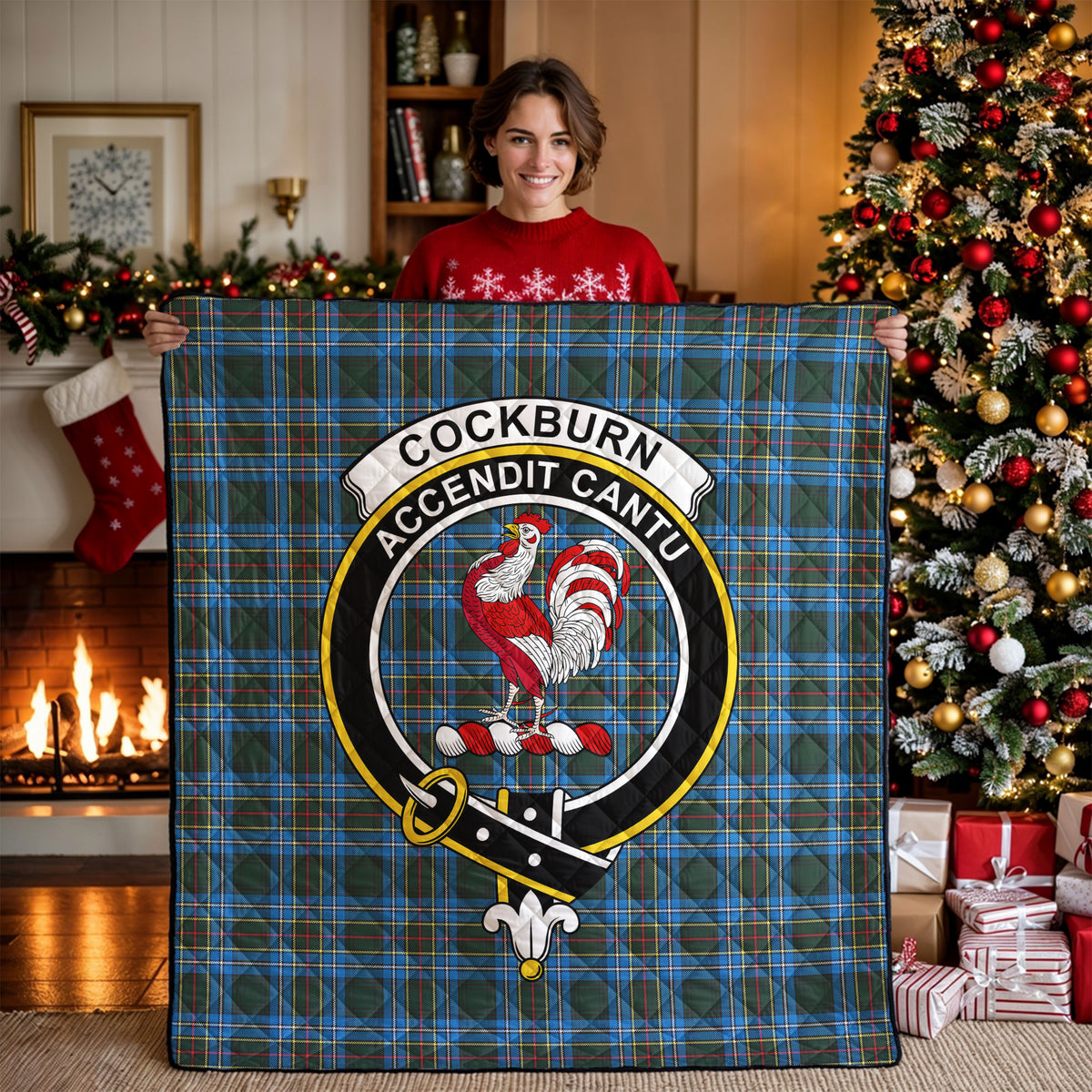 Cockburn Modern Tartan Crest Quilt