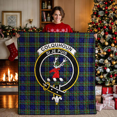 Colquhoun Modern Tartan Crest Quilt