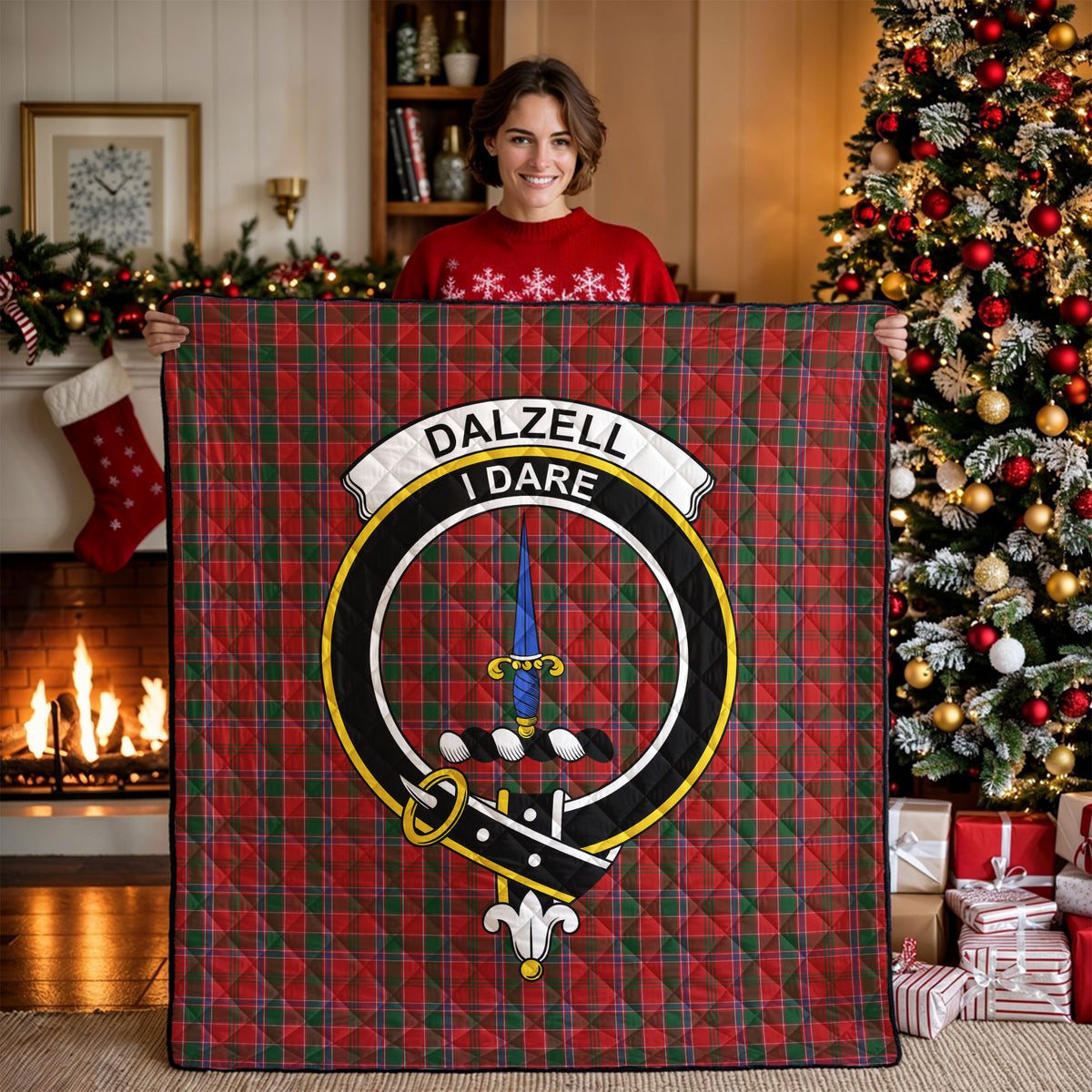 Dalzell Tartan Crest Quilt