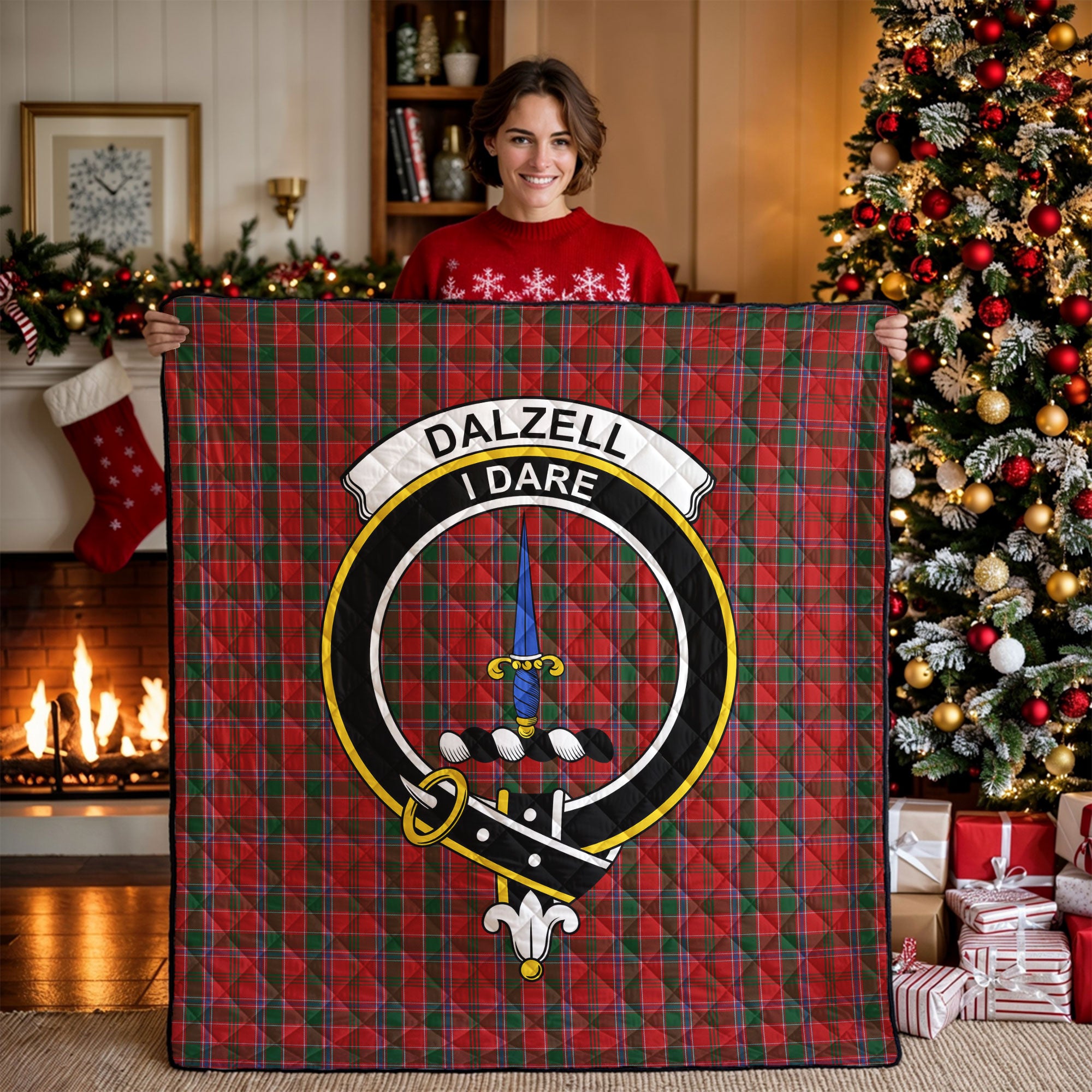 Dalzell Tartan Crest Quilt