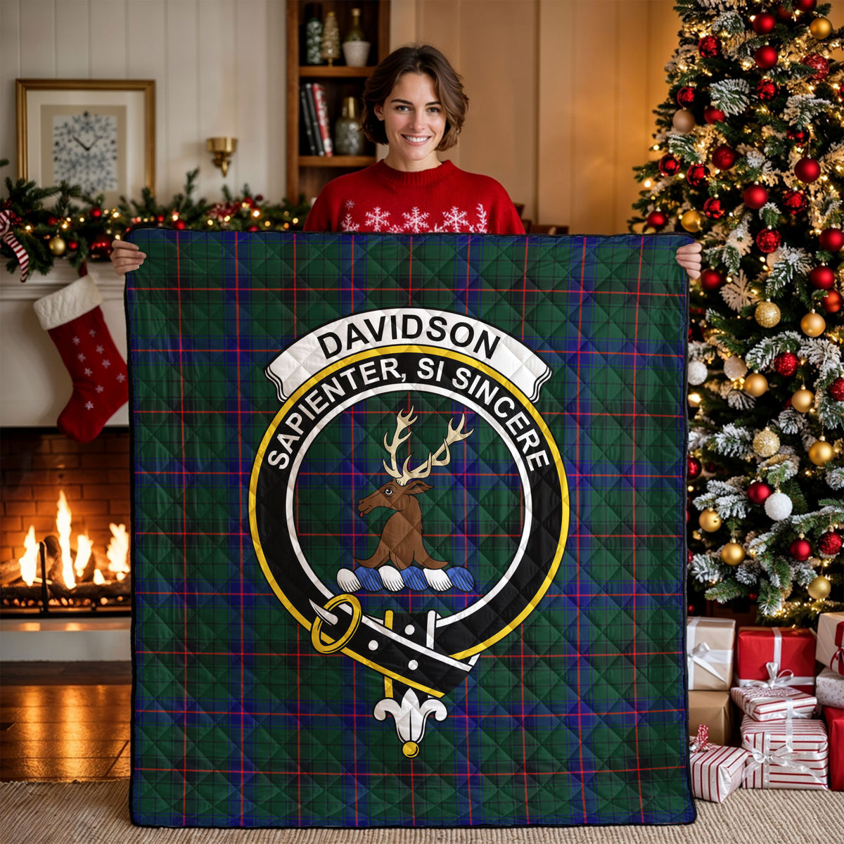 Davidson Modern Tartan Crest Quilt