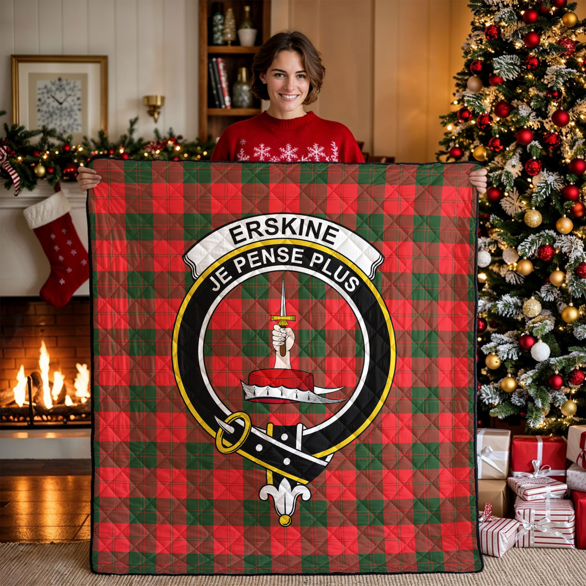 Erskine Modern Tartan Crest Quilt