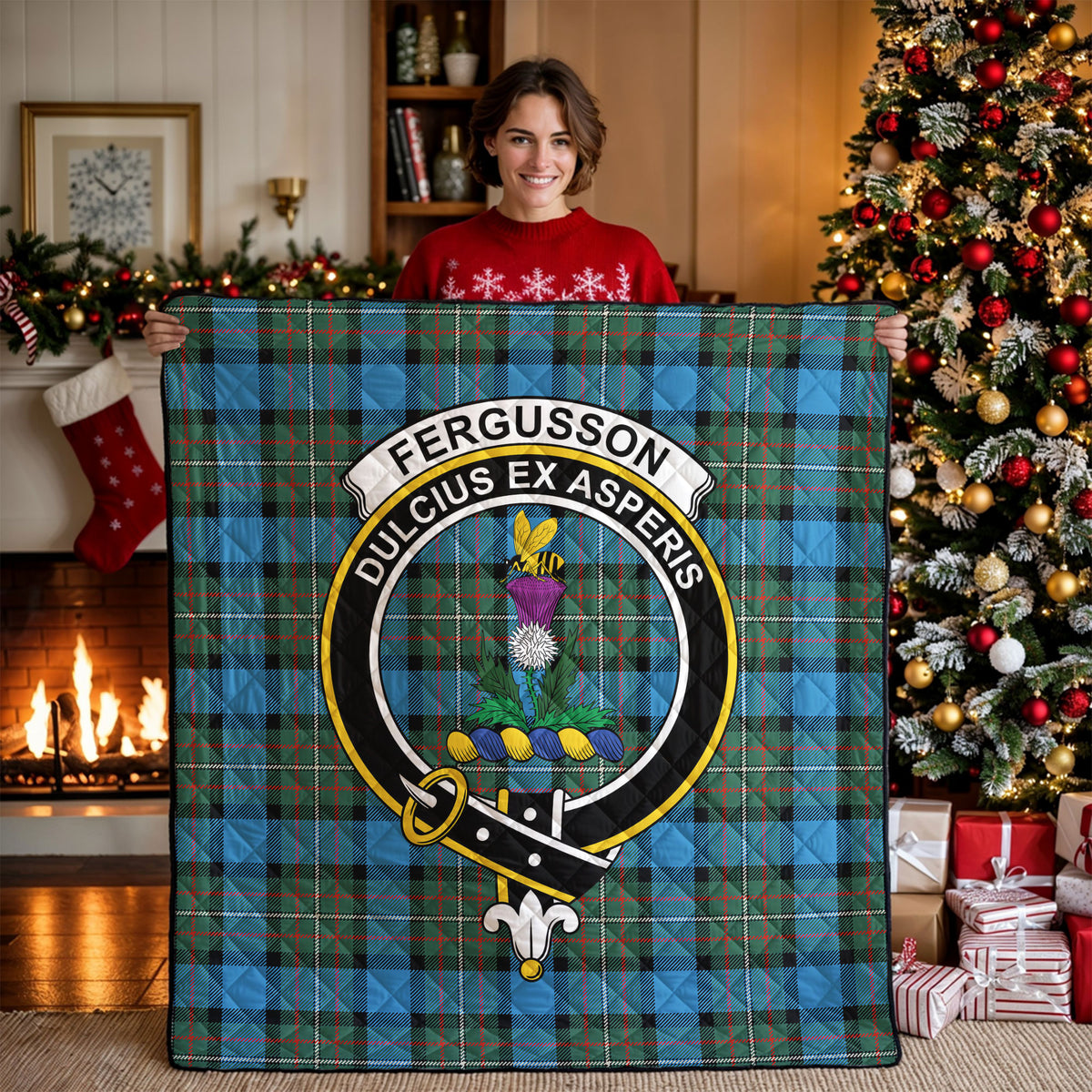 Fergusson Ancient Tartan Crest Quilt