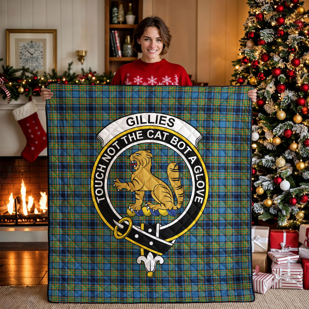 Gillies Ancient Tartan Crest Quilt