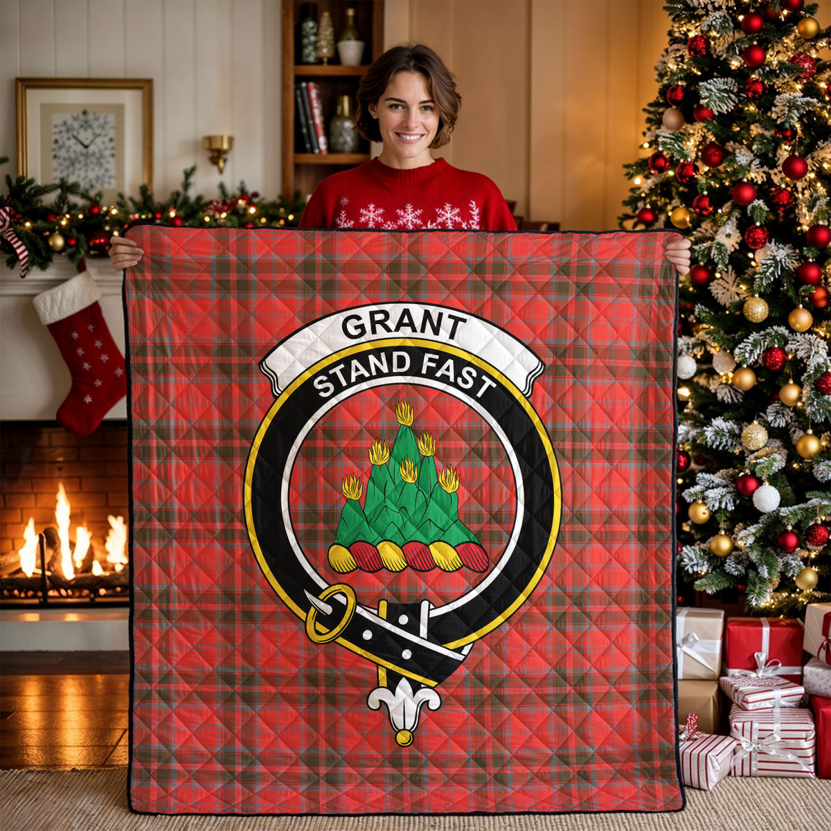 Grant Weathered  Tartan Crest Quilt