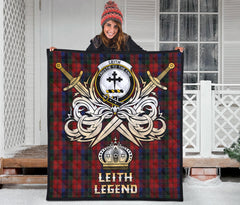 Leith Tartan Crest Legend Gold Royal Premium Quilt