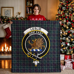Leslie Hunting Modern Tartan Crest Quilt