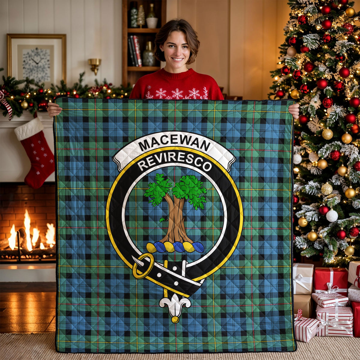 MacEwan Ancient Tartan Crest Quilt