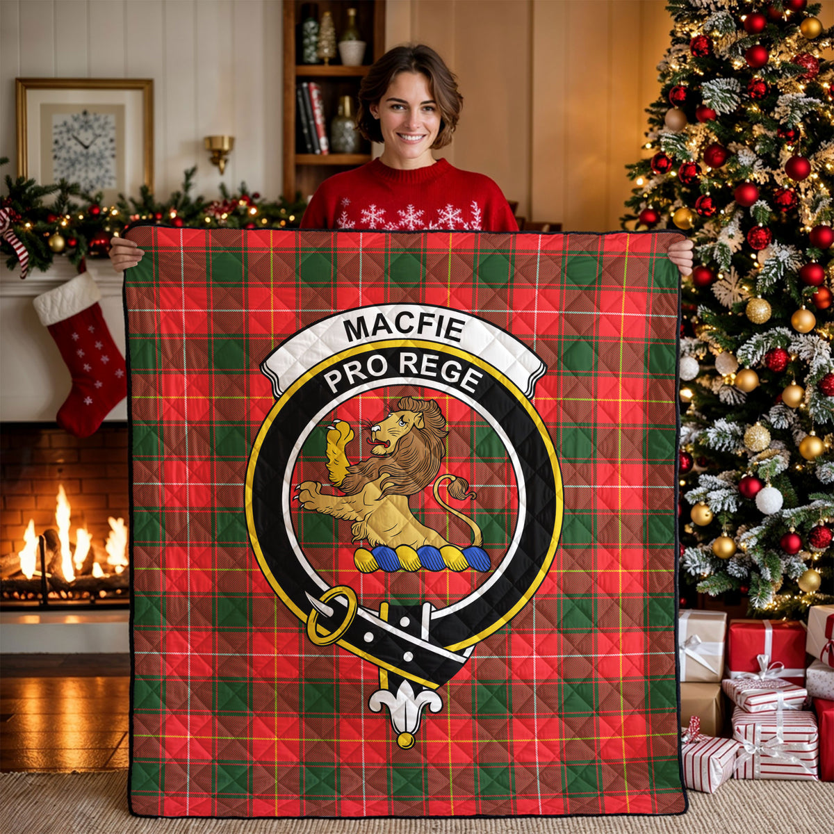 MacFie Tartan Crest Quilt