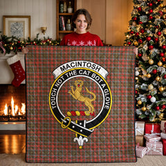MacIntosh Hunting Weathered Tartan Crest Quilt