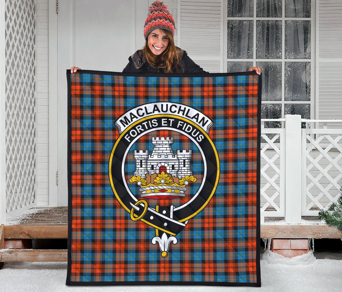 MacLauchlan Ancient Tartan Crest Quilt