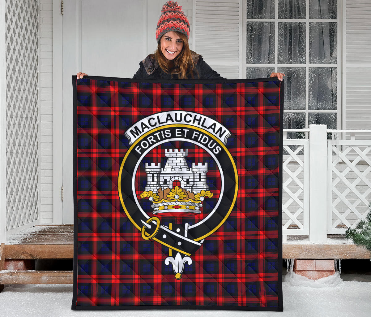 MacLauchlan Modern Tartan Crest Quilt