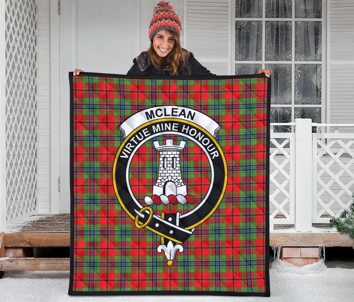 McLean of Duart Modern Tartan Crest Quilt