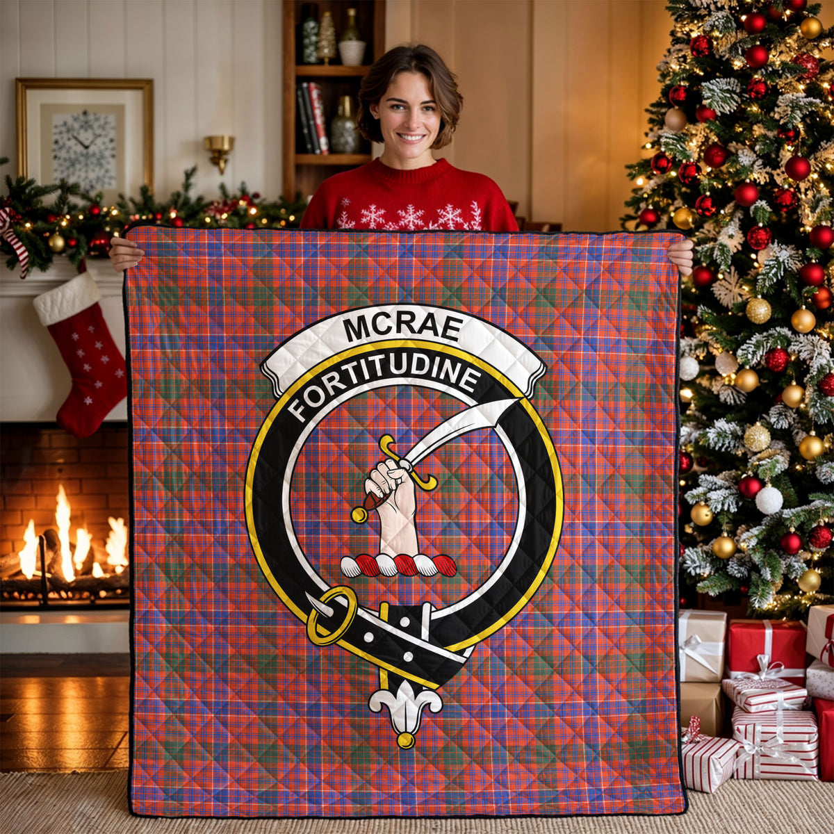 McRae Ancient Tartan Crest Quilt