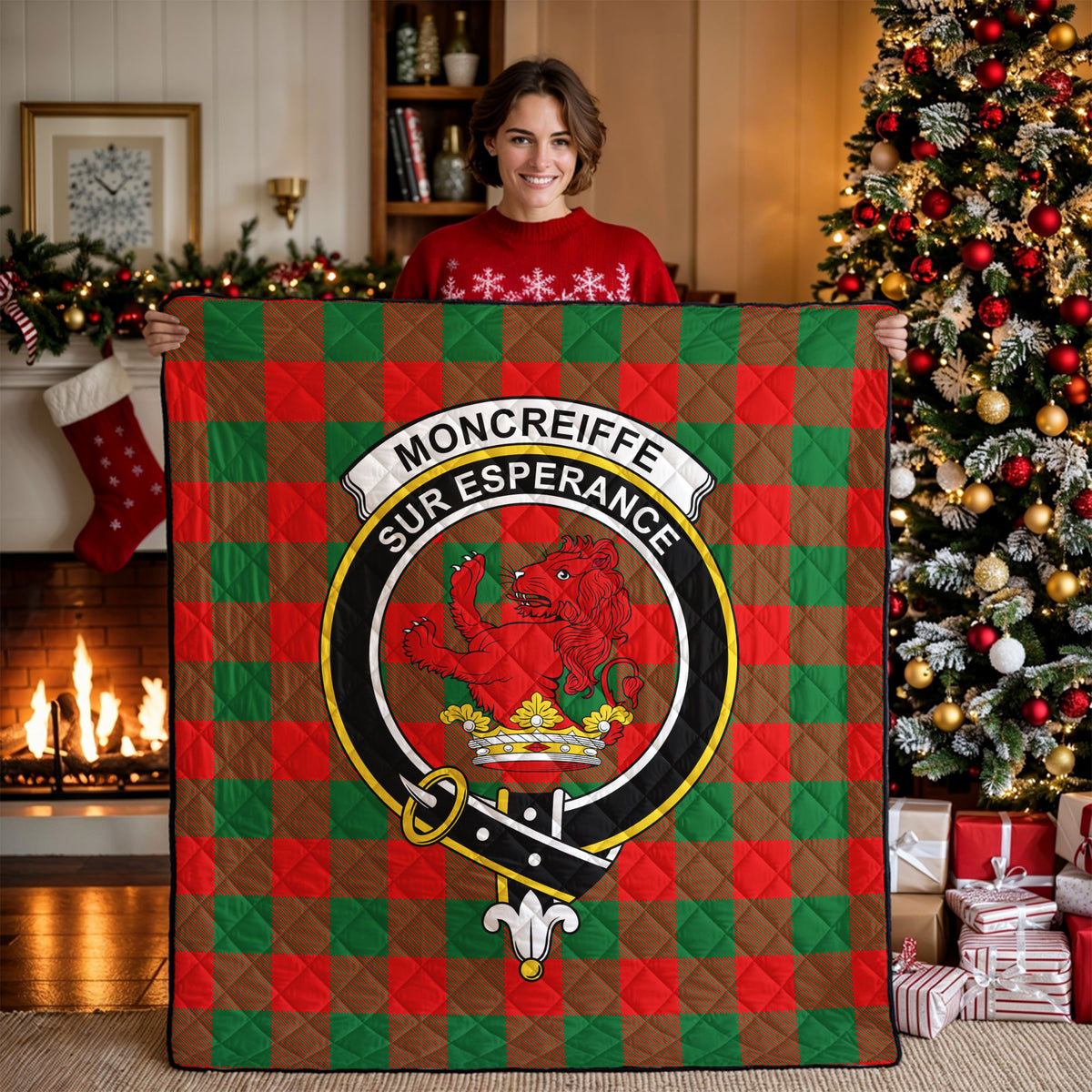 Moncreiffe (or Moncreiff) Tartan Crest Quilt