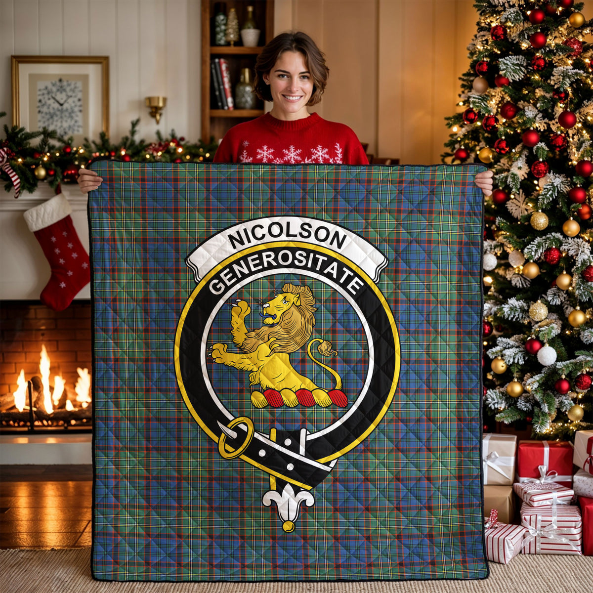 Nicolson Hunting Ancient Tartan Crest Quilt