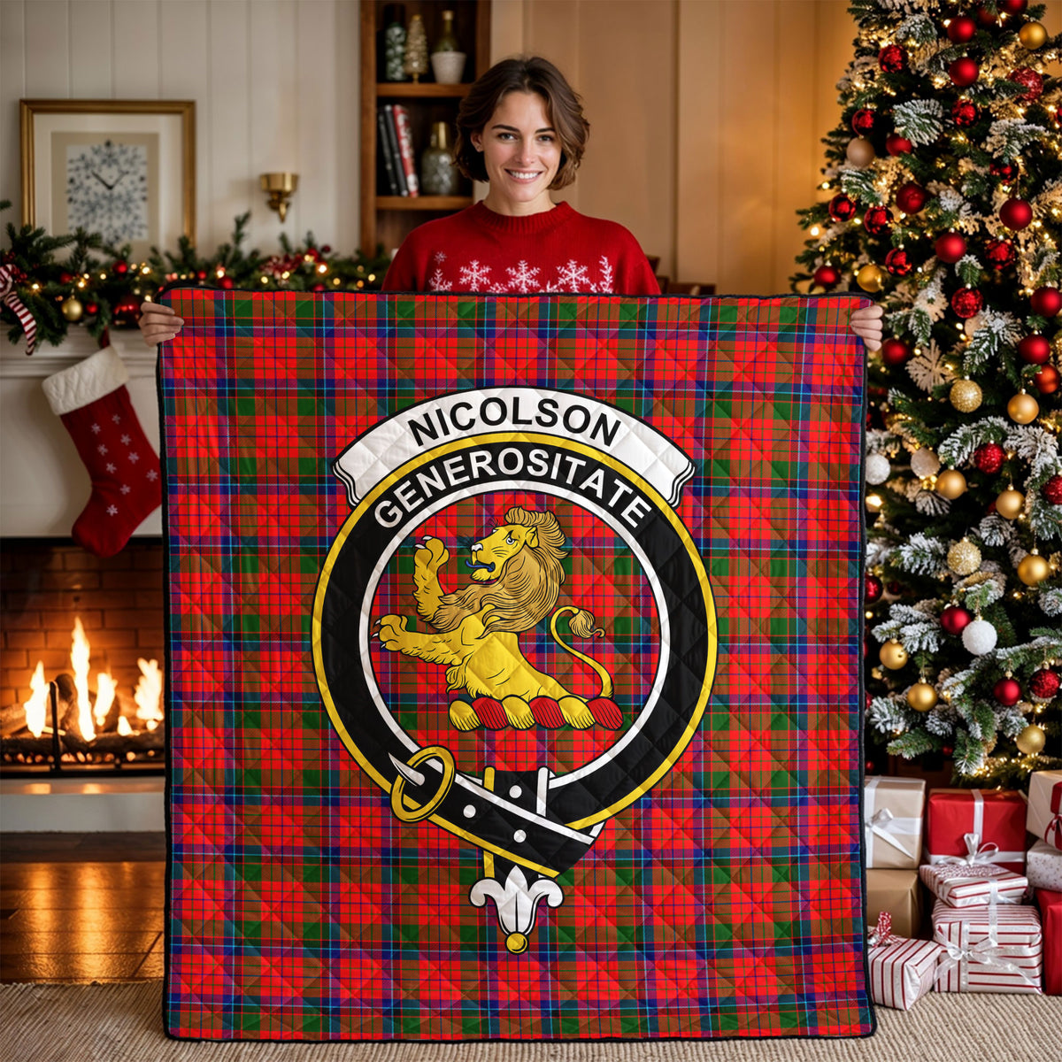 Nicolson Modern Tartan Crest Quilt