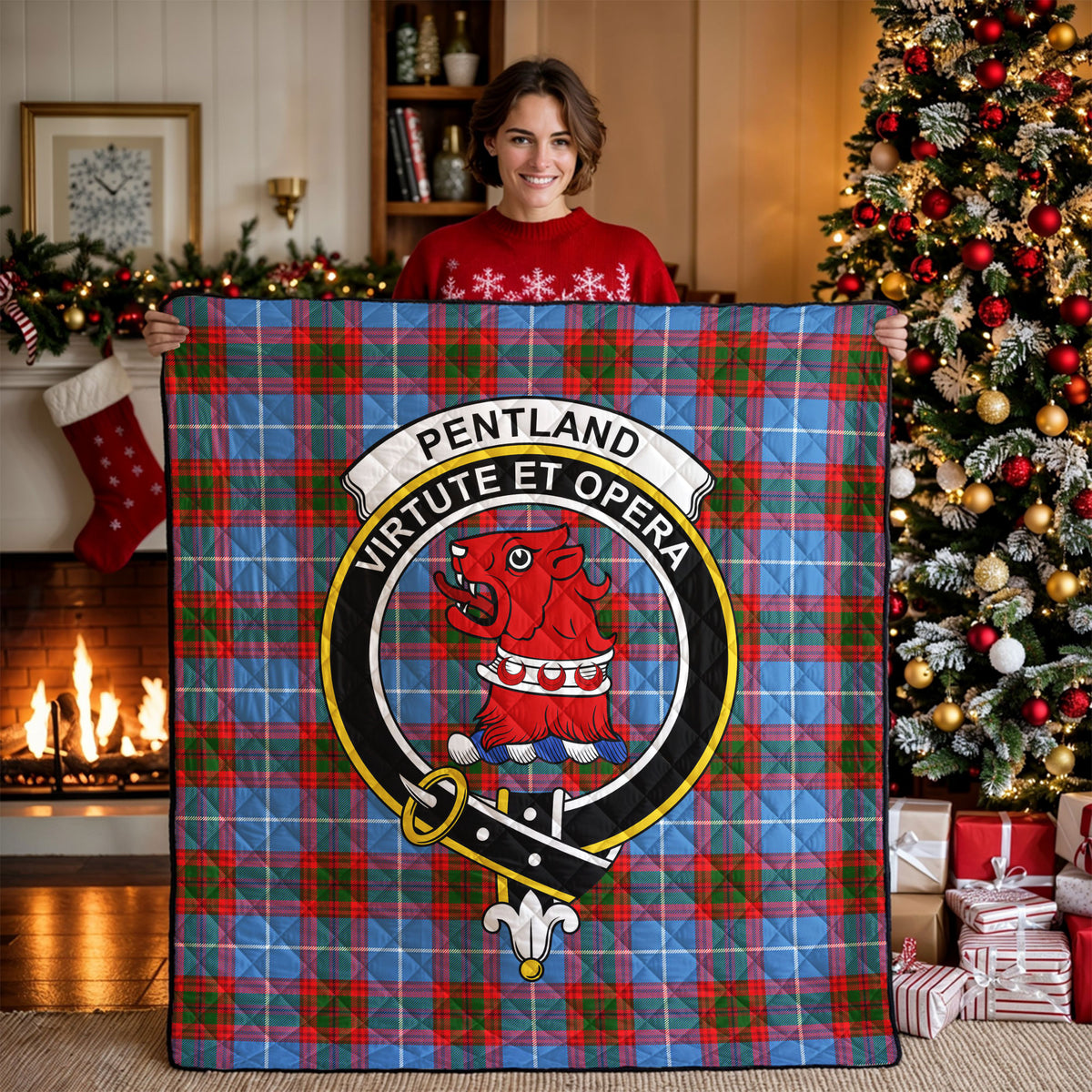 Pentland Tartan Crest Quilt