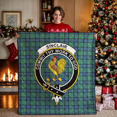 Sinclair Hunting Ancient Tartan Crest Quilt