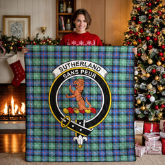 Sutherland Old Ancient Tartan Crest Quilt