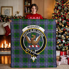 Wishart Hunting Tartan Crest Quilt