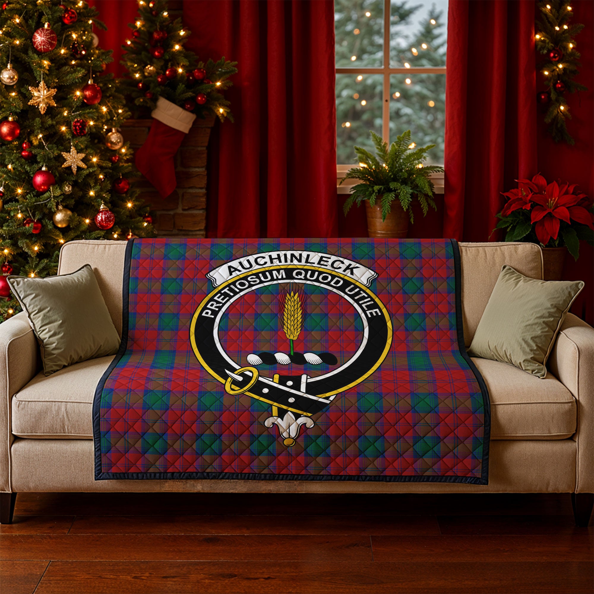 Auchinleck Tartan Crest Quilt